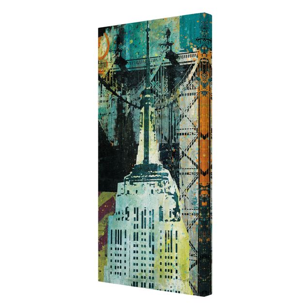 Quadro città NY Graffiti Empire State Building