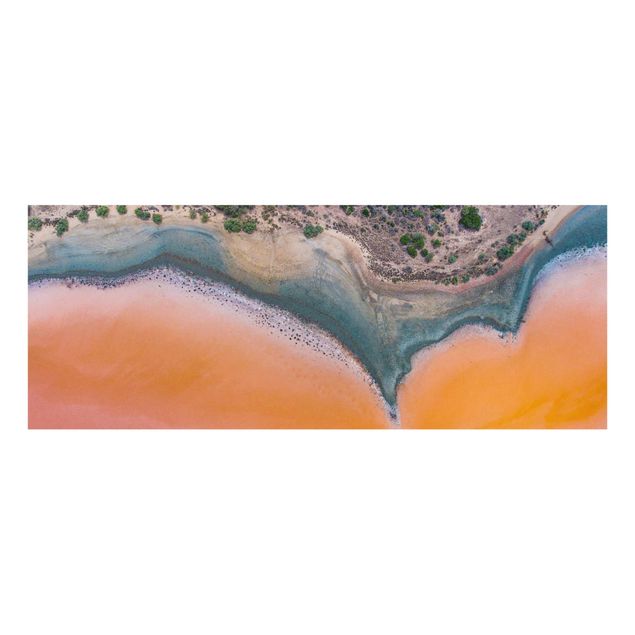 Quadri sulla natura Riva del lago arancione in Sardegna