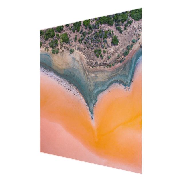 Quadri arancioni Riva del lago arancione in Sardegna