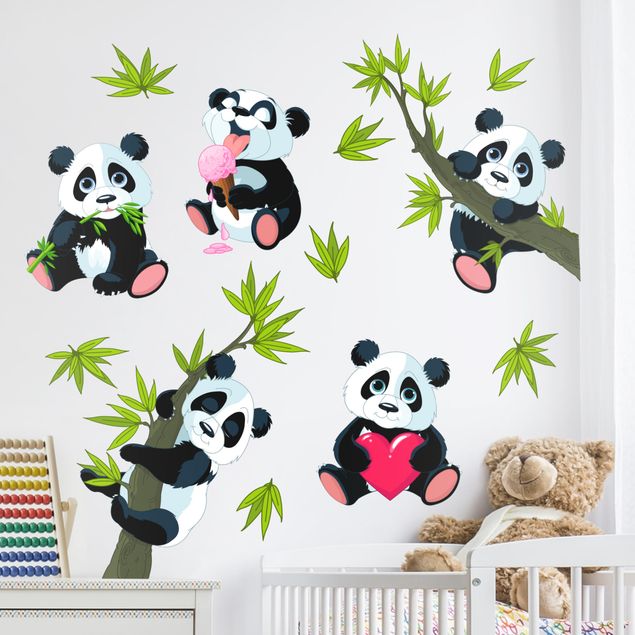 Decorazioni cameretta Panda e cuore Set