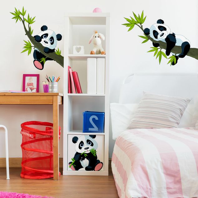 Autocolantes de parede pandas Panda set