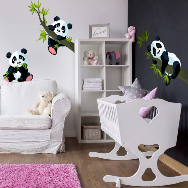 Albero adesivo da parete Panda set