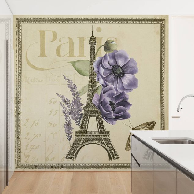 Carte da parati moderne Parigi Collage Torre Eiffel