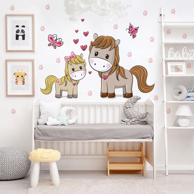 Adesivo murale cavallo Set cavallo e pony