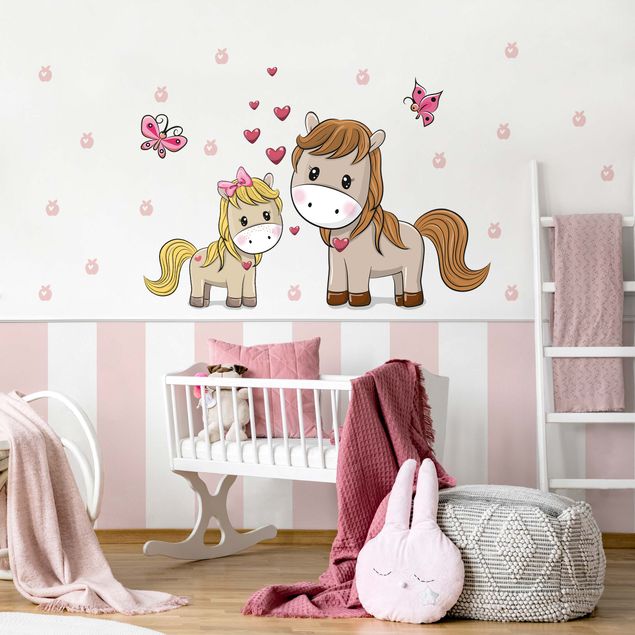 Adesivi murali con animali Set cavallo e pony