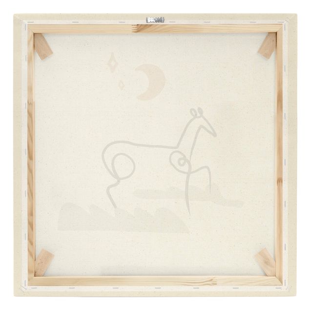 Quadro su tela naturale - Interpretazione di Picasso - Il cavallo - Quadrato 1:1