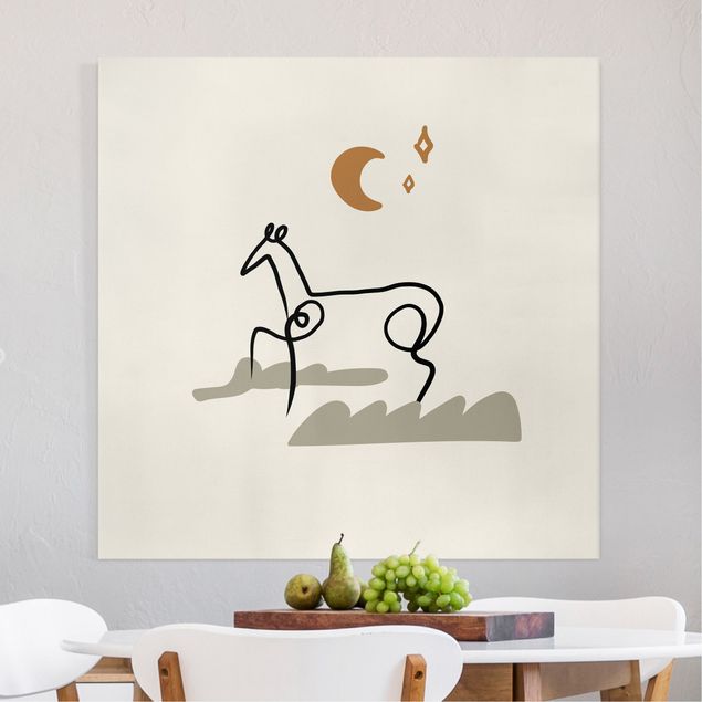 Quadri su tela con cavalli Interpretazione di Picasso - Il cavallo