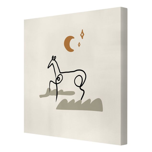 Stampa su tela - Interpretazione di Picasso - Il cavallo - Quadrato 1x1