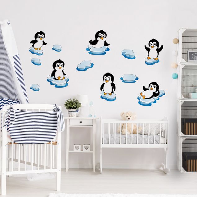 Adesivo murale - Set di vivaio del pinguino