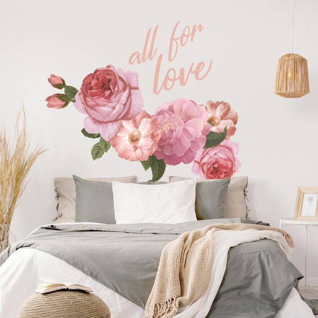 Autocolantes de parede amor Rose rosa da giardino