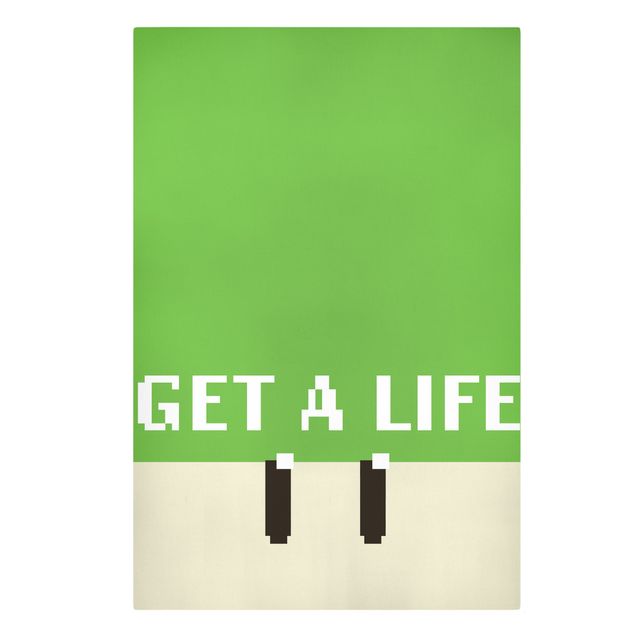 Quadri stampe Frase in pixel Get A Life in verde