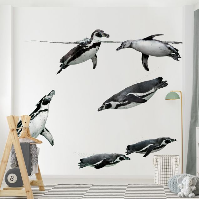 Carta da parati moderne Plashing Penguins