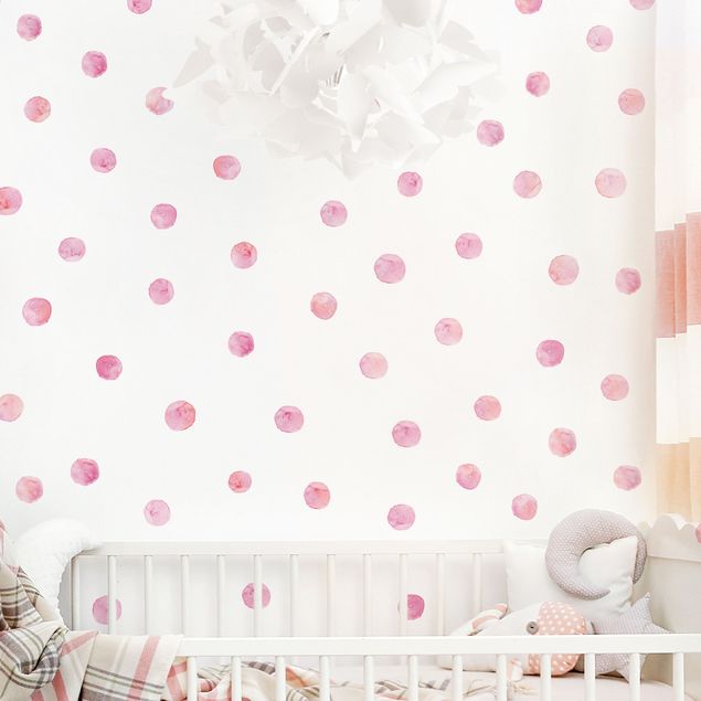 Disegni adesivi per pareti Set di punti acquerello rosa