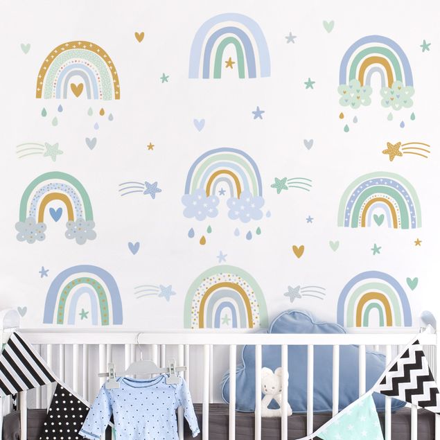 Decorazioni camera neonato Set di arcobaleni blu turchese
