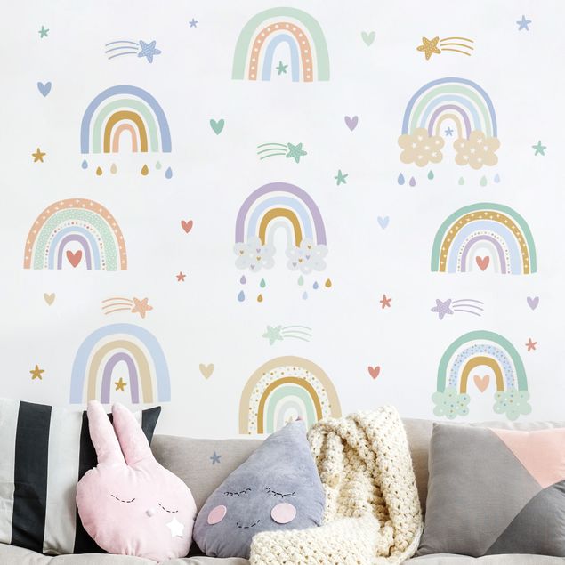 Decorazioni camera bambini Set di arcobaleni pastello