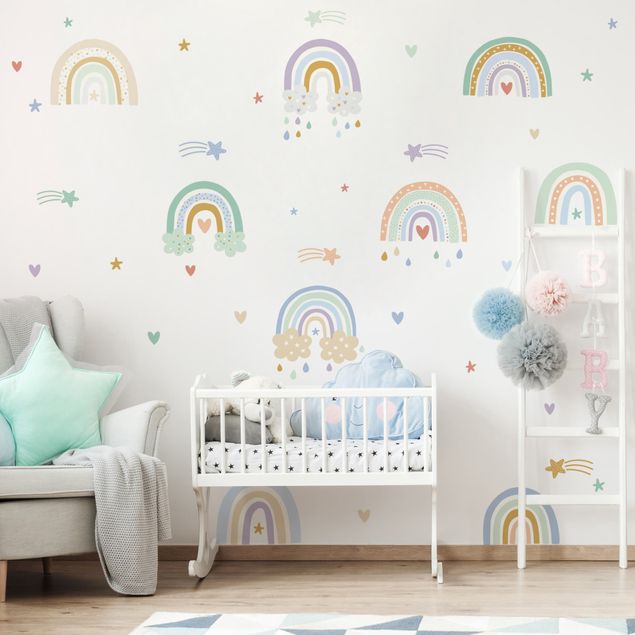 Arcobaleno adesivo muro Set di arcobaleni pastello