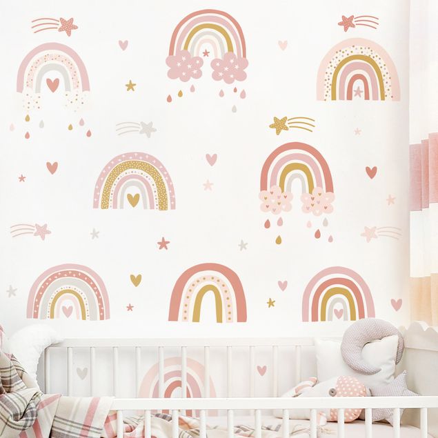 Decorazioni camera neonato Set di arcobaleni sfumature di rosa