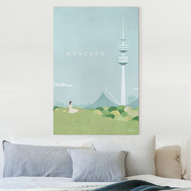 Quadri su tela Monaco Poster di viaggio - Monaco di Baviera