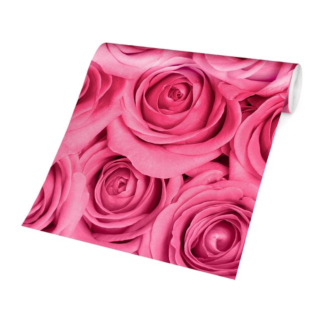 Carta da parati floreale Rose rosa