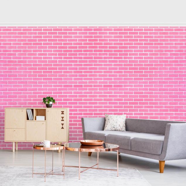 Carta da parati mattoncini Pink Brick Wall