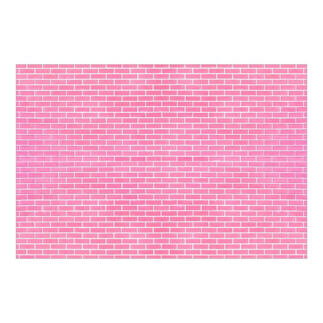 Carta da parati stile industriale Pink Brick Wall