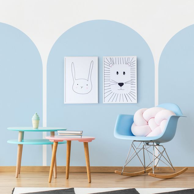 Autocolantes de parede geométricos Arco rotondo - Blu pastello