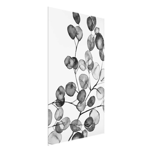 Quadri Monika Strigel Acquerello di ramoscelli di eucalipto in bianco e nero