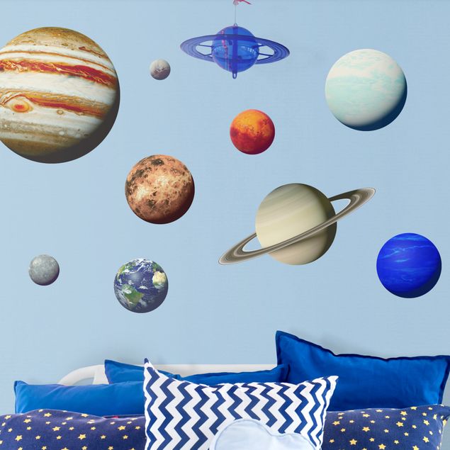 Adesivi murali skyline Sistema solare con pianeta