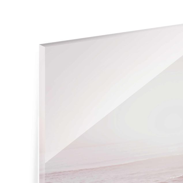 Quadri in vetro con paesaggio Tramonto in rosa pallido