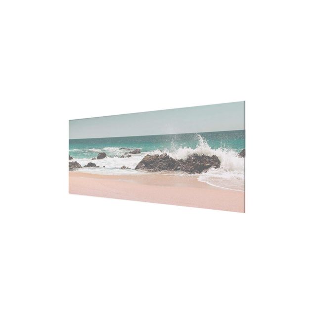 Quadri in vetro con paesaggio Spiaggia soleggiata in Messico