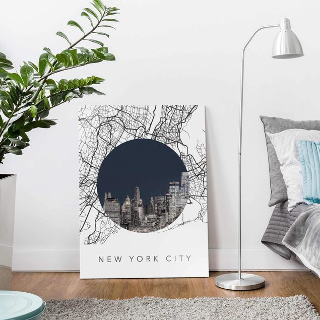 Quadri New york Collage di mappe di New York