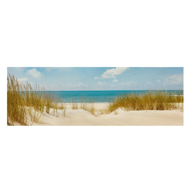 Quadri su tela con spiaggia Spiaggia sul mare del Nord