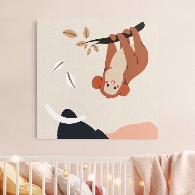 Decorazioni camera neonato Illustrazione di dolci animali - Scimmia
