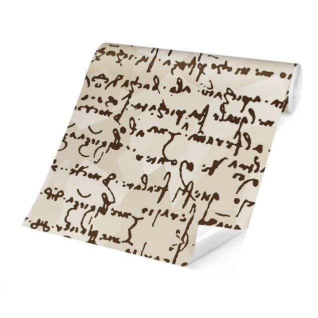 Carta da parati con disegni Manoscritto Da Vinci