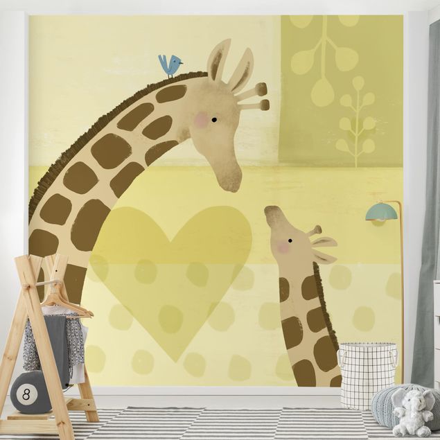 Carte da parati con giraffe Io e la mamma - Giraffe