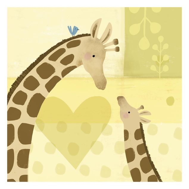 Carta da parati con animali Io e la mamma - Giraffe