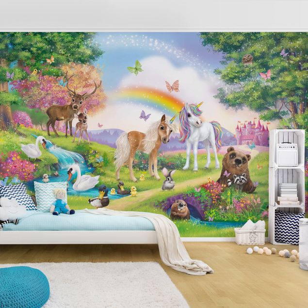 Decorazioni cameretta Animal Club International - Foresta magica con unicorno