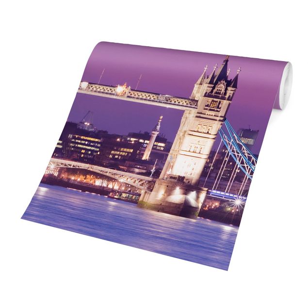 Carte da parati architettura Il ponte della torre a Londra di notte