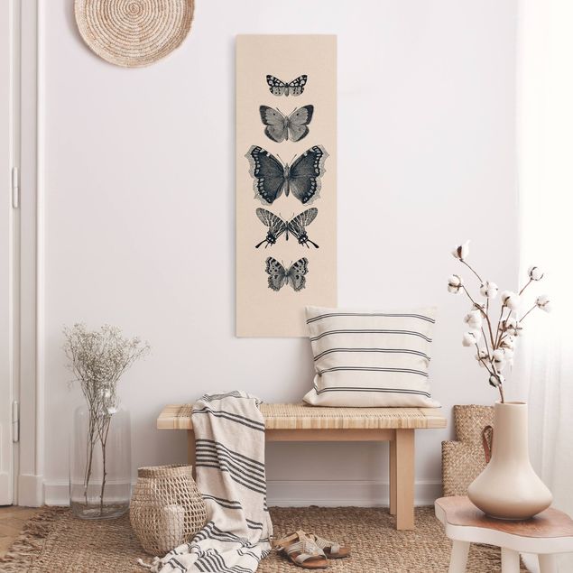 Quadri moderni   Farfalle d'inchiostro su sfondo beige