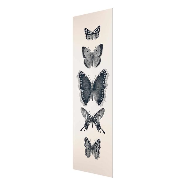Quadri Monika Strigel Farfalle d'inchiostro su sfondo beige