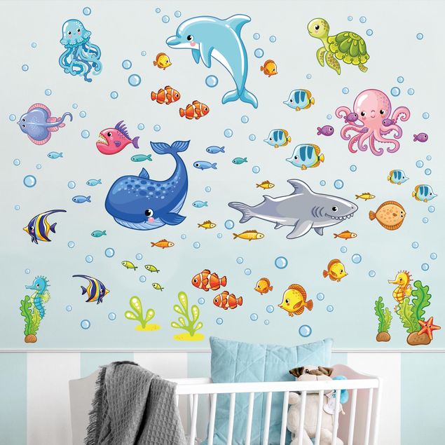 Stickers murali pesci Mondo sommerso - Set di pesci