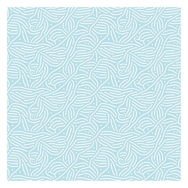 Carte da parati blu Motivo giocoso con linee e punti in blu chiaro