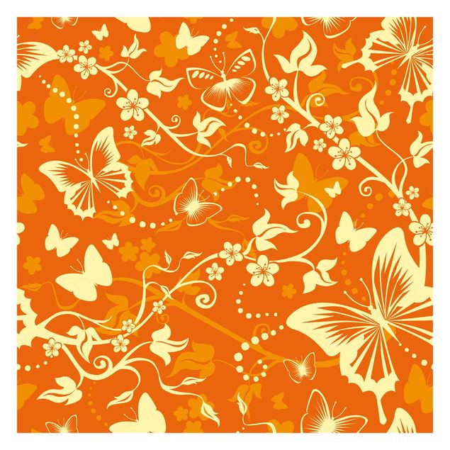 Carte da parati arancioni Farfalle incantevoli