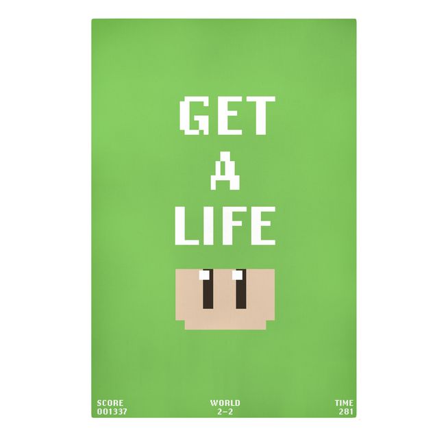 Stampe Frase di videogioco Get A Life in verde