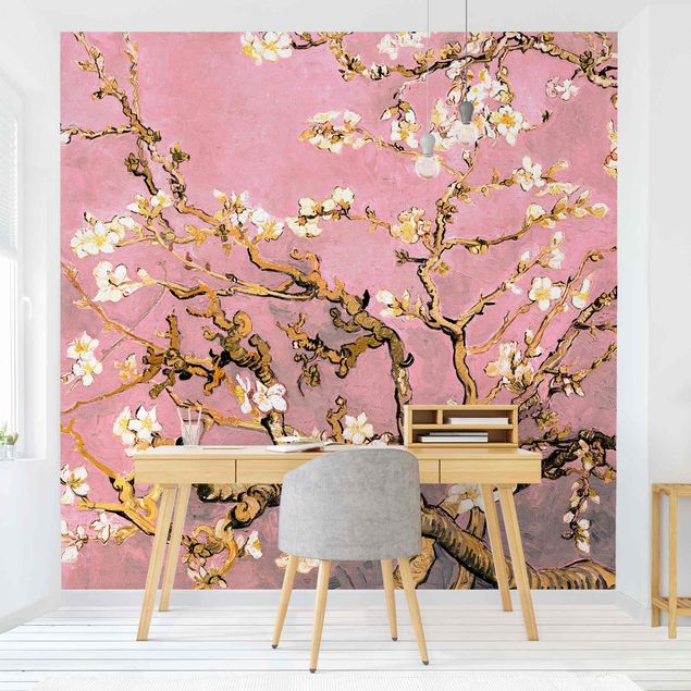 Quadri post impressionismo Vincent Van Gogh - Mandorlo in fiore in rosa antico