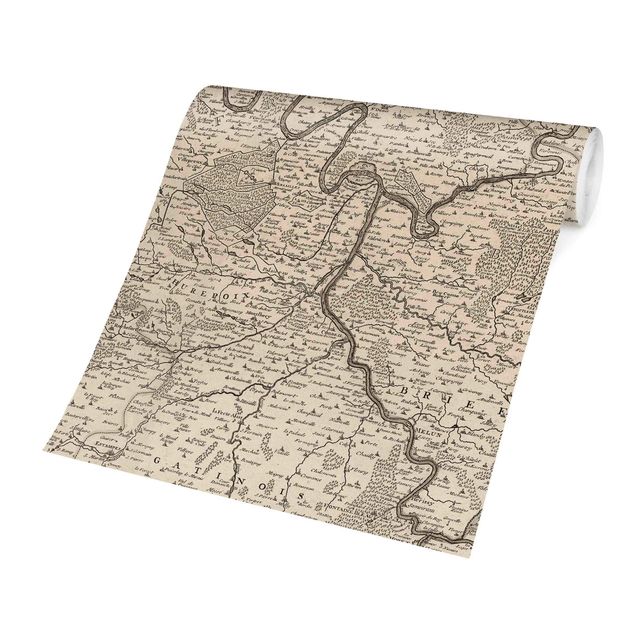 Carta da parati planisfero Mappa vintage Francia
