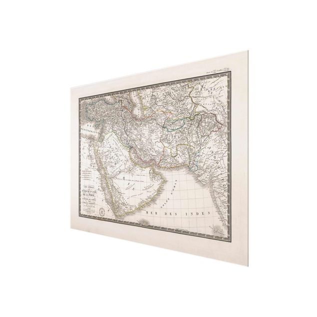 Glas Magnetboard Mappa vintage del Medio Oriente