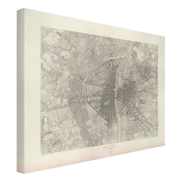 Quadro mappamondo Mappa vintage Paris