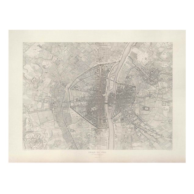 Riproduzioni quadri famosi Mappa vintage Paris