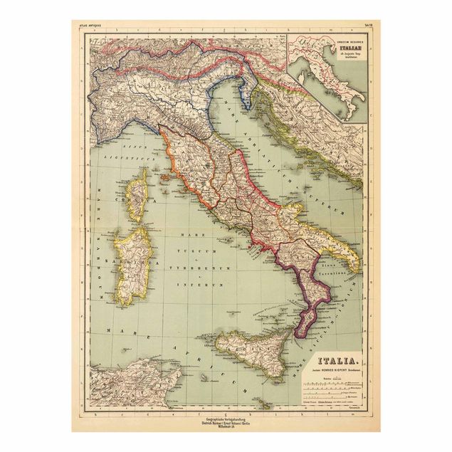 Quadri Andrea Haase Mappa vintage Italia